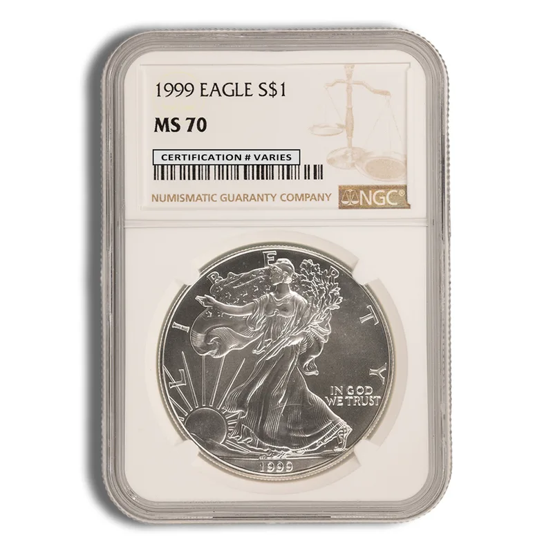 1999 Silver Eagle NGC MS70 — Silver bullion from Standard Bullion