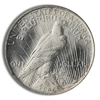 Peace Silver Dollar - BU — reverse view