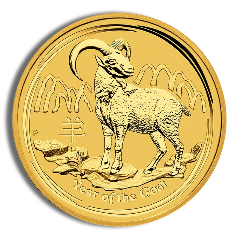 2015 1 oz Australia Gold Lunar Goat BU - Series II — Gold bullion from Standard Bullion