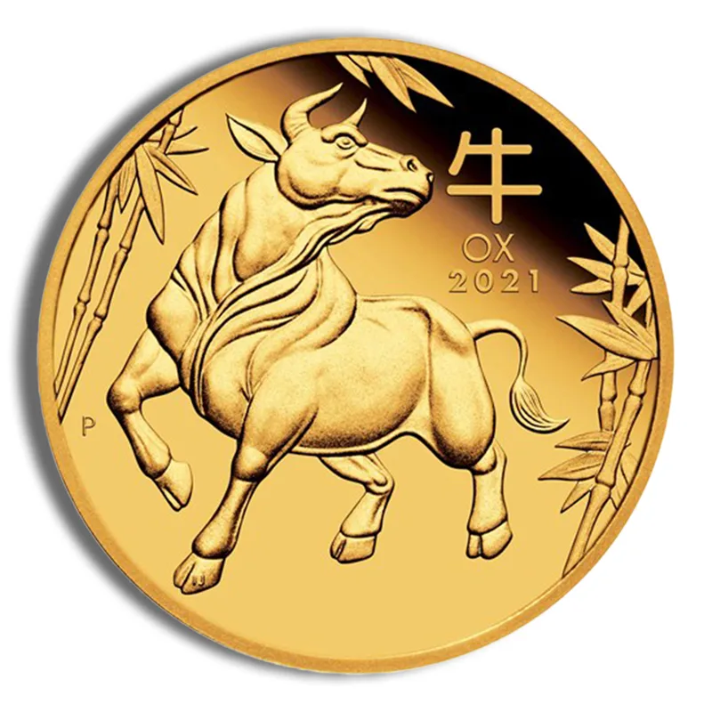 2021 1/4 oz Australia Gold Lunar Ox BU - Series III — Gold bullion from Standard Bullion