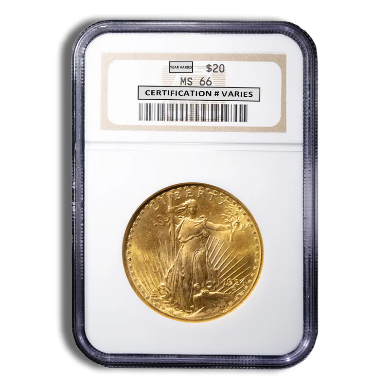 $20 Gold Saint-Gaudens Double Eagle - NGC MS66 — Gold bullion from Standard Bullion