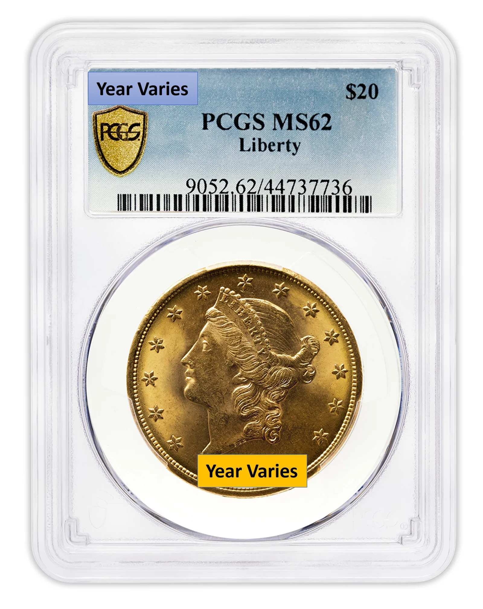 $20 Gold Liberty Double Eagle - PCGS MS62 — Gold bullion from Standard Bullion