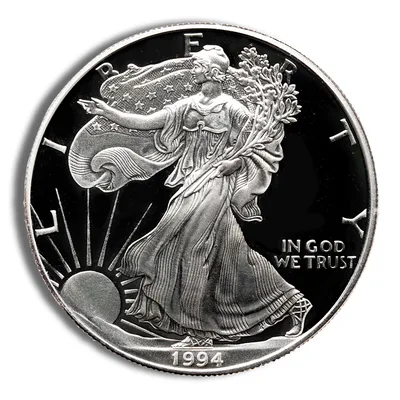 1994-P Proof Silver Eagle with Box & COA — reverse view