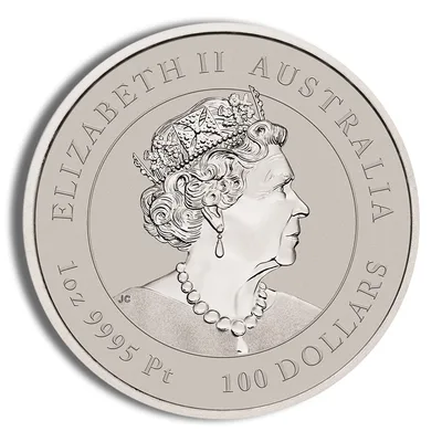 2020 1 oz Australia Platinum Lunar Mouse BU - Series III — reverse view