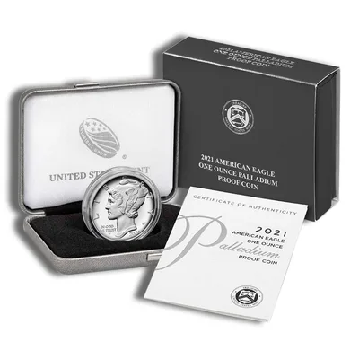 2021-W 1 oz Proof Palladium Eagle (w/ Box & COA) — packaging view