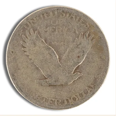 <body> FV 90% Silver Standing Liberty Quarters - Partial Date — reverse view