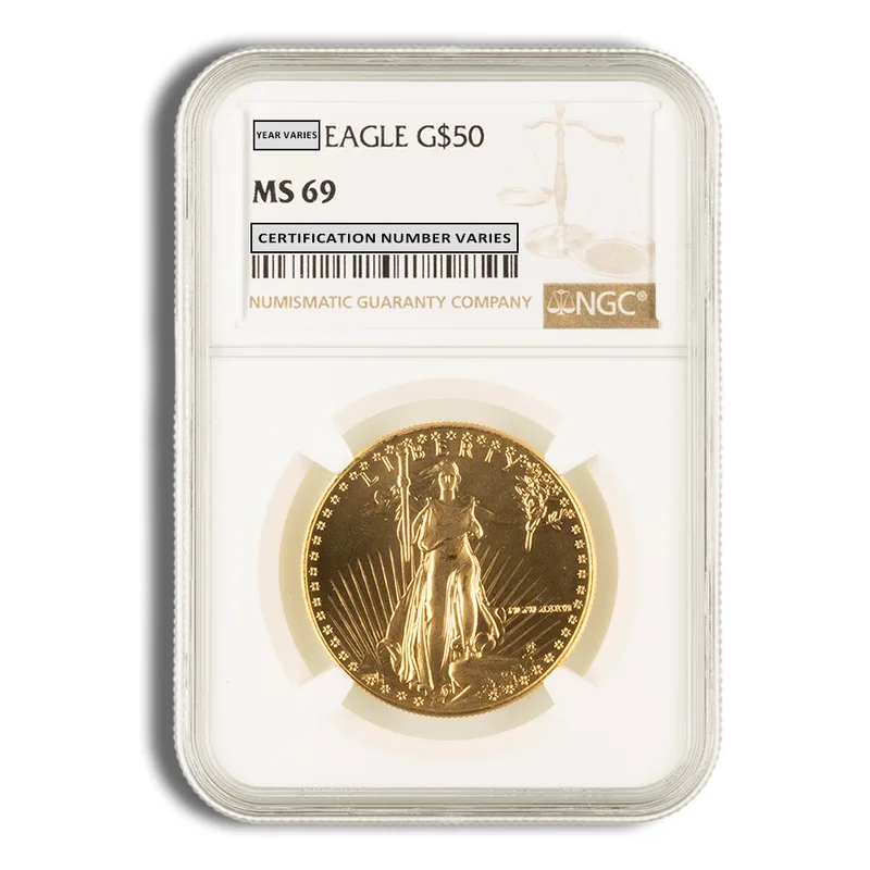 1986 1 oz Gold Eagle $50 NGC MS69 — Gold bullion from Standard Bullion