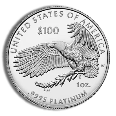 Proof Platinum Eagle - In Cap or Slab — reverse view