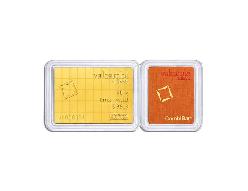50 x 1 gram .9999 Valcambi CombiBar™ Gold (In Assay) — Gold bullion from Standard Bullion