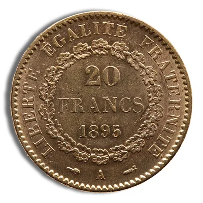 France Gold 20 Francs - Lucky Angel (1871-1898) — reverse view