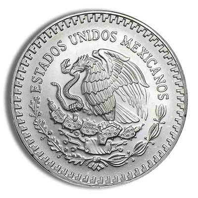 1992 1 oz Silver Mexican Libertad - BU — reverse view