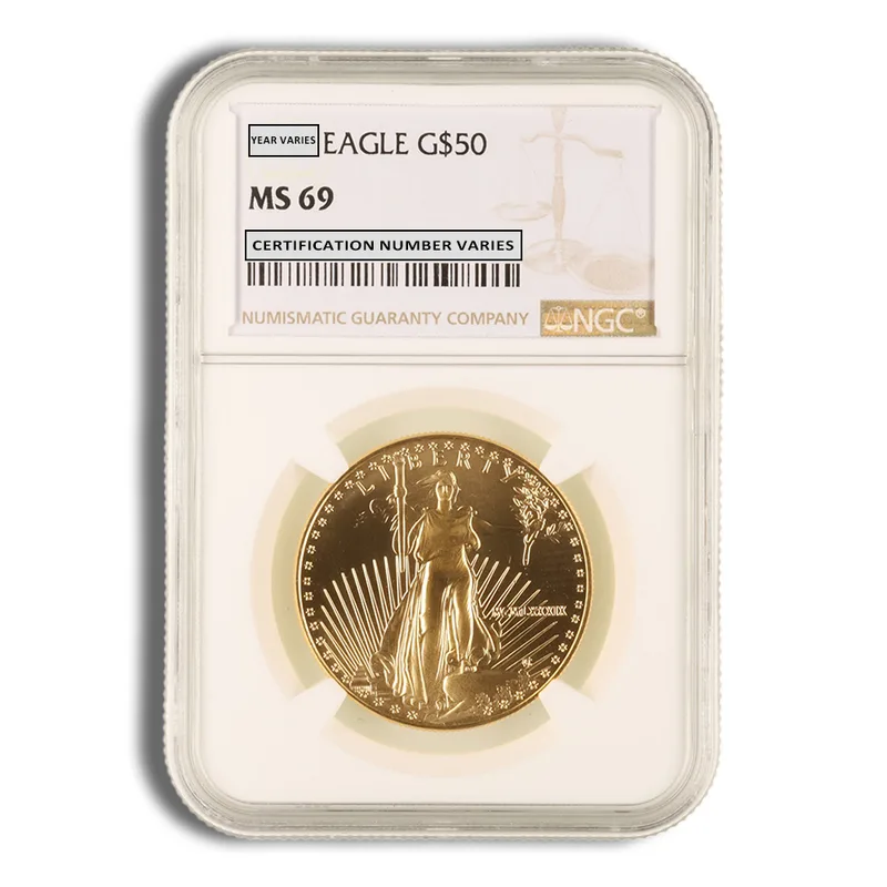 1989 1 oz Gold Eagle $50 NGC MS69 — Gold bullion from Standard Bullion