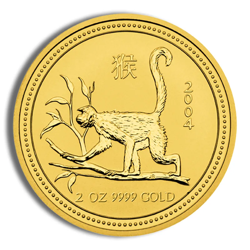 2004 2 oz Australia Gold Lunar Monkey BU - Series I — Gold bullion from Standard Bullion