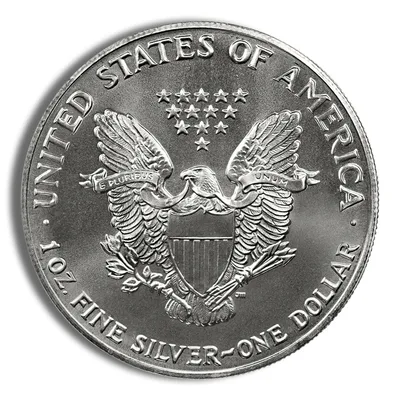 1991 Silver American Eagle - BU — reverse view