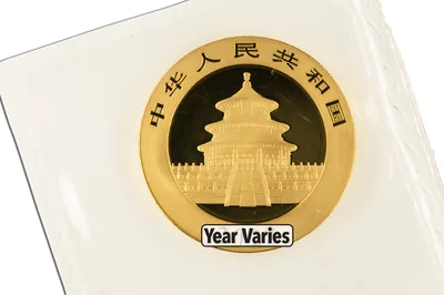 30 gram China Gold Panda - BU - Sealed (Year Varies) — reverse view