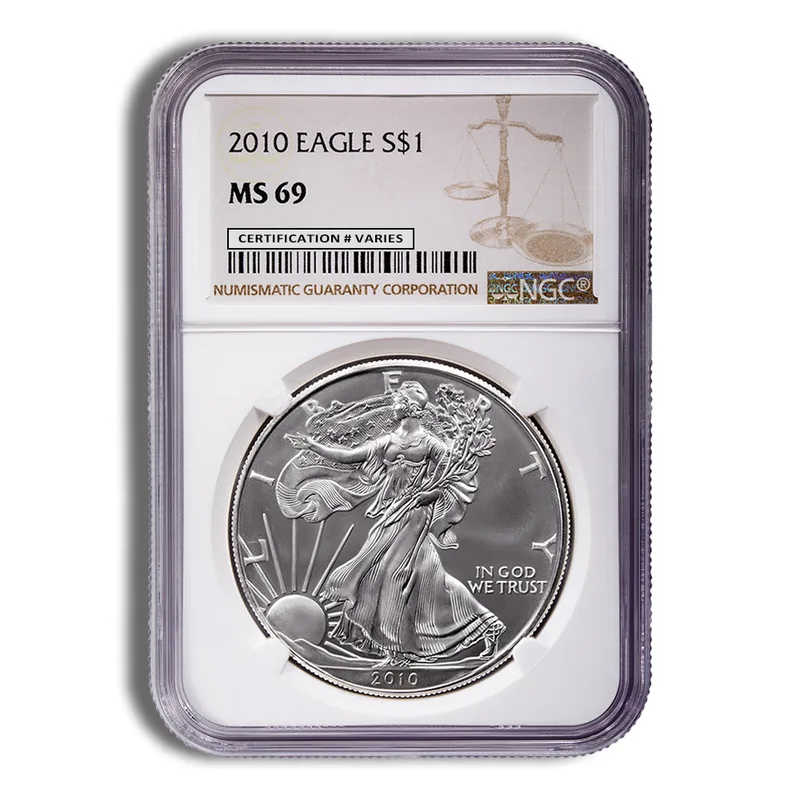 2010 Silver Eagle NGC MS69 — Silver bullion from Standard Bullion