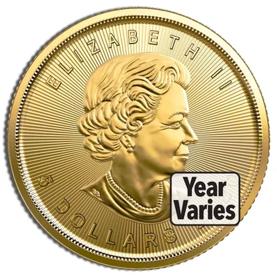 1/10 oz Gold Maple Leaf (Year Varies - Sealed) — reverse view