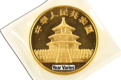 1 oz China Gold Panda - BU - Sealed (Year Varies) — reverse view
