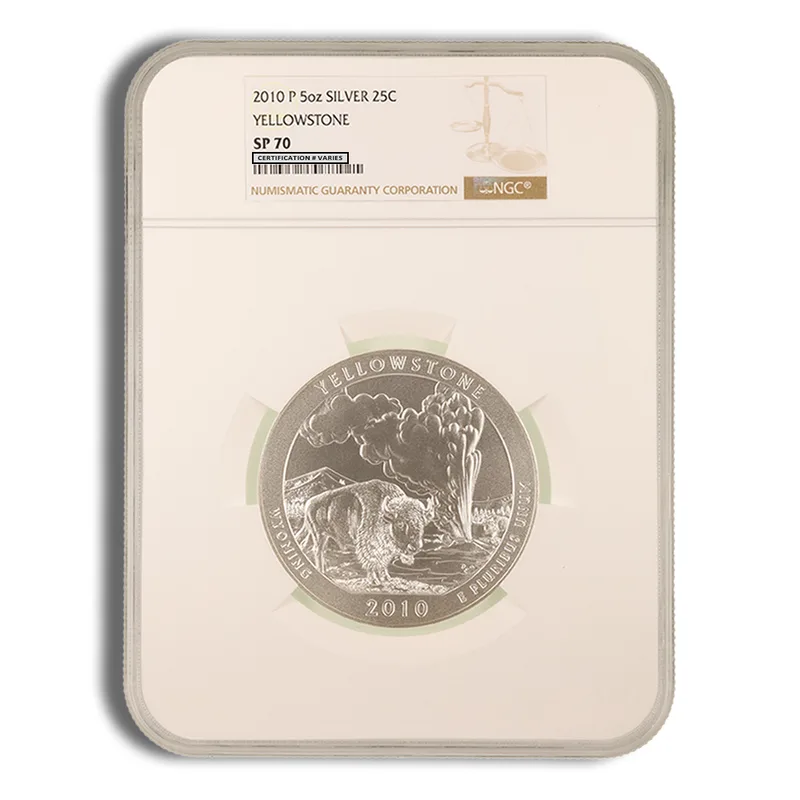 2010-P 5 oz ATB Yellowstone Silver Coin NGC SP70 — Silver bullion from Standard Bullion