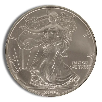 2006-W Burnished Silver Eagle with Box & COA — reverse view