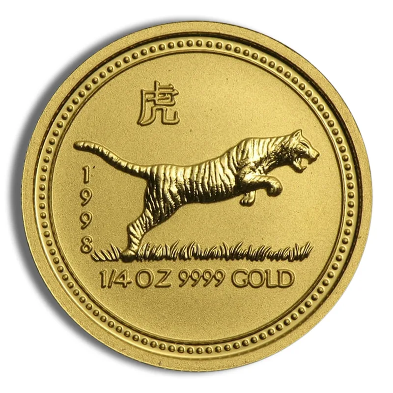 1998 1/4 oz Australia Gold Lunar Tiger BU - Series I — Gold bullion from Standard Bullion