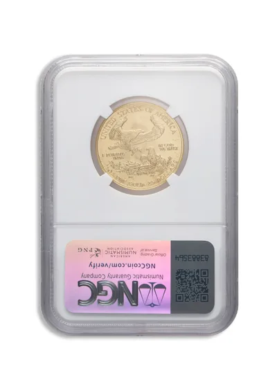2002 1/2 oz Gold Eagle $25 NGC MS70 — reverse view