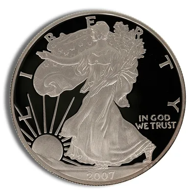 2007-W Proof Silver Eagle with Box & COA — reverse view