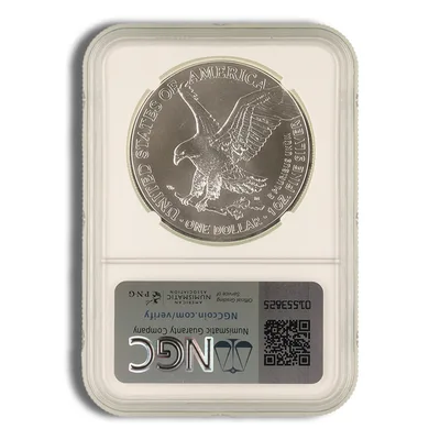 2021 Silver Eagle NGC MS69 (Type 2) — reverse view