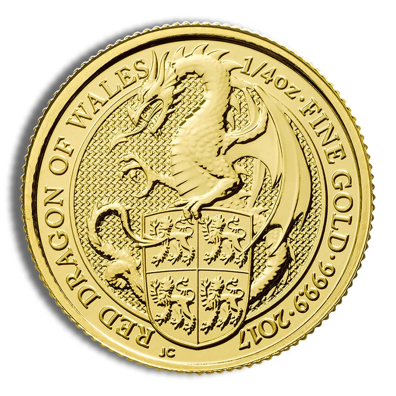 2017 1/4 oz Great Britain Queen's Beast Gold Coin - Dragon — Gold bullion from Standard Bullion