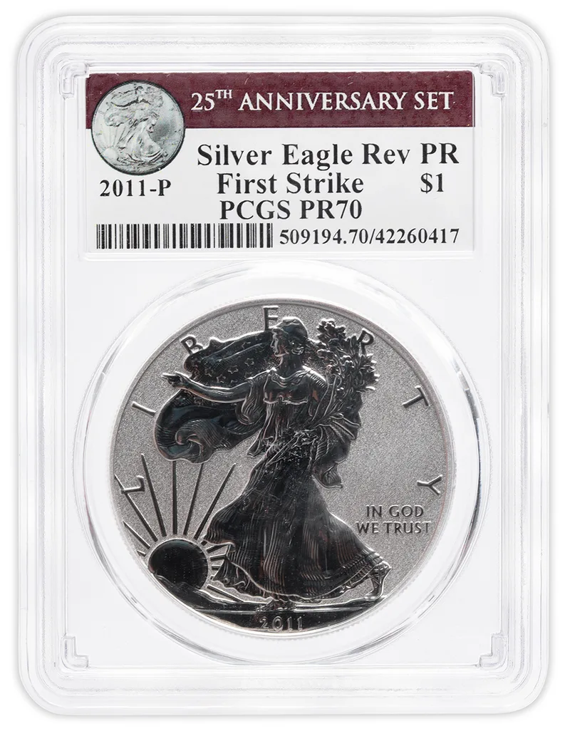 2011-P Reverse Proof Silver Eagle PCGS PR70 First Strike — Silver bullion from Standard Bullion