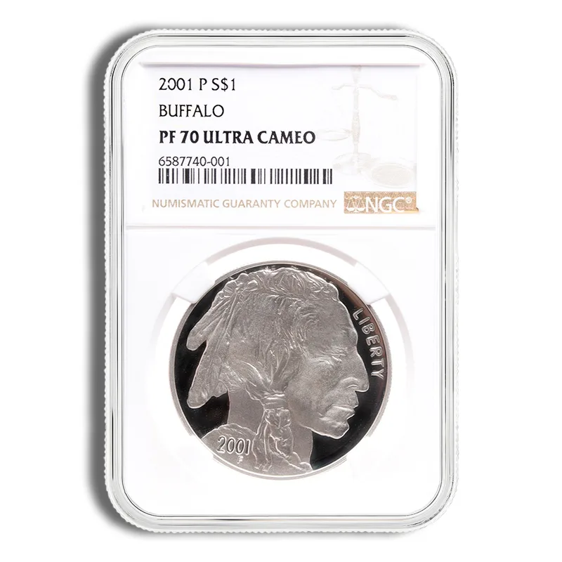 2001-P <body> Silver Buffalo Commem - NGC PF70 — Silver bullion from Standard Bullion