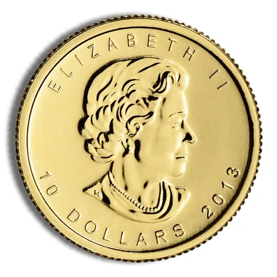 2013 1/4 oz Canadian Polar Bear Gold Coin — reverse view