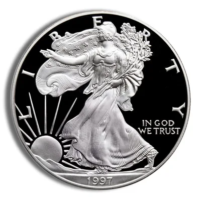 1997-P Proof Silver Eagle with Box & COA — reverse view
