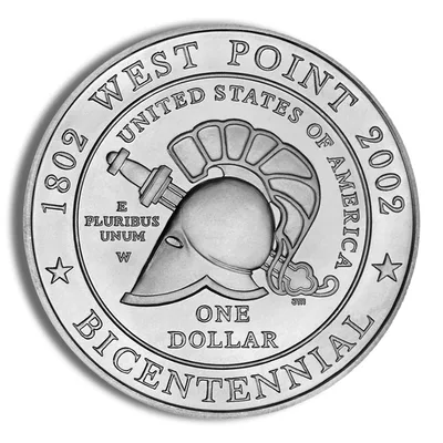 2002-W <body> West Point Silver Commem - BU — reverse view
