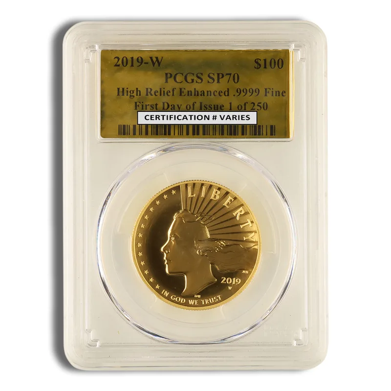 2019-W American Liberty High Relief Gold Coin PCGS PR70 FS — Gold bullion from Standard Bullion
