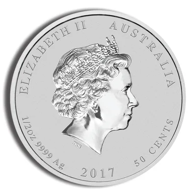 2017 1/2 oz Australia Silver Lunar Rooster BU - Series II — reverse view
