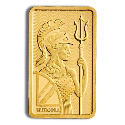 1 gram Gold Bar - Britannia (Carded) — packaging view