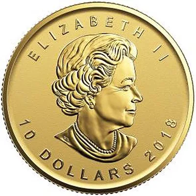 2018 1/4 oz Canadian Wolverine Gold Coin — reverse view
