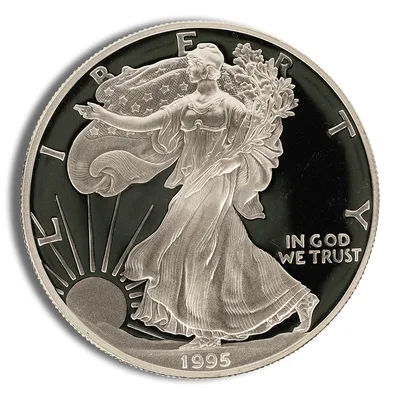 1995-P Proof Silver Eagle with Box & COA — reverse view