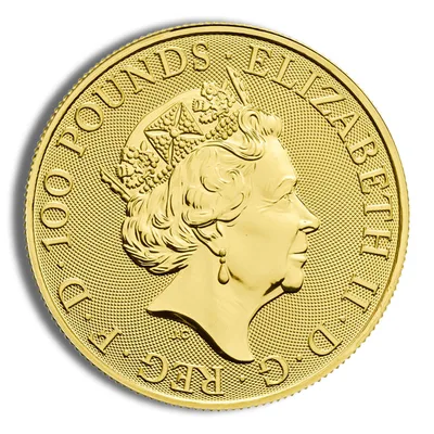 2020 1 oz Great Britain Queen's Beast Gold Coin - White Horse — reverse view