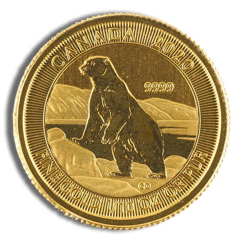 1/10 oz Canadian Polar Bear Gold Coin (Year Varies) — Gold bullion from Standard Bullion