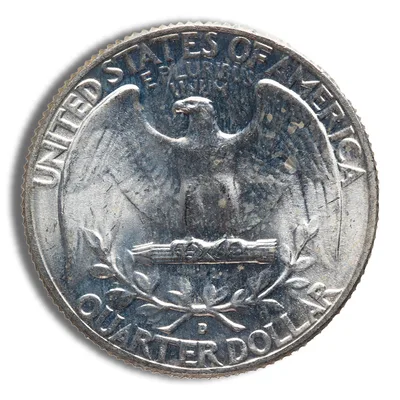 <body> FV 90% Silver Washington Quarters - BU — reverse view