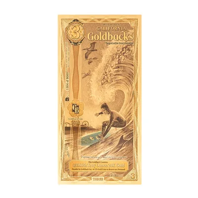 California 3 Goldback - Limited Early Release (70 Grade) — reverse view