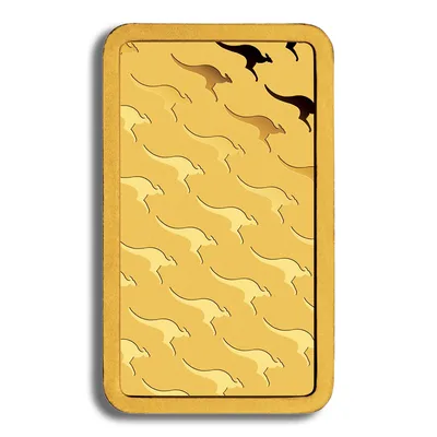 5 gram Gold Bar - Perth Mint (Carded) — detail view