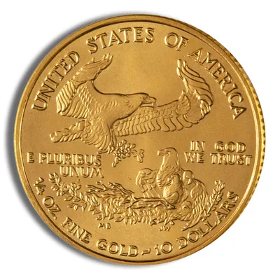 2001 1/4 oz Gold Eagle <body>0 NGC MS69 — reverse view