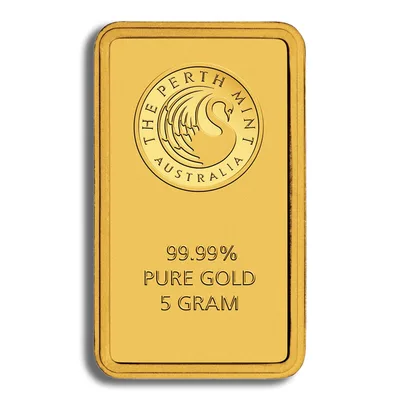 5 gram Gold Bar - Perth Mint (Carded) — packaging view