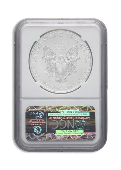 2013-W Burnished Silver Eagle NGC MS70 ER — reverse view