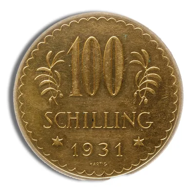 Austria 100 Schilling Gold Coin — reverse view