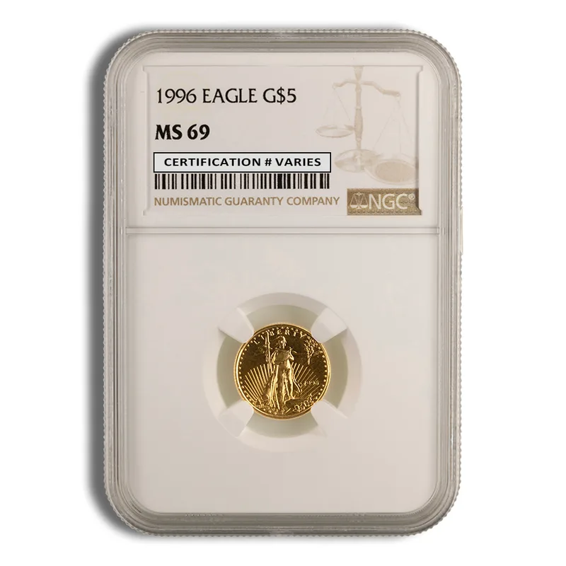 1996 1/10 oz Gold Eagle $5 NGC MS69 — Gold bullion from Standard Bullion