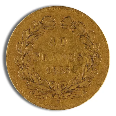 France Gold 40 Francs - Louis Philippe I (1831-1838) — reverse view